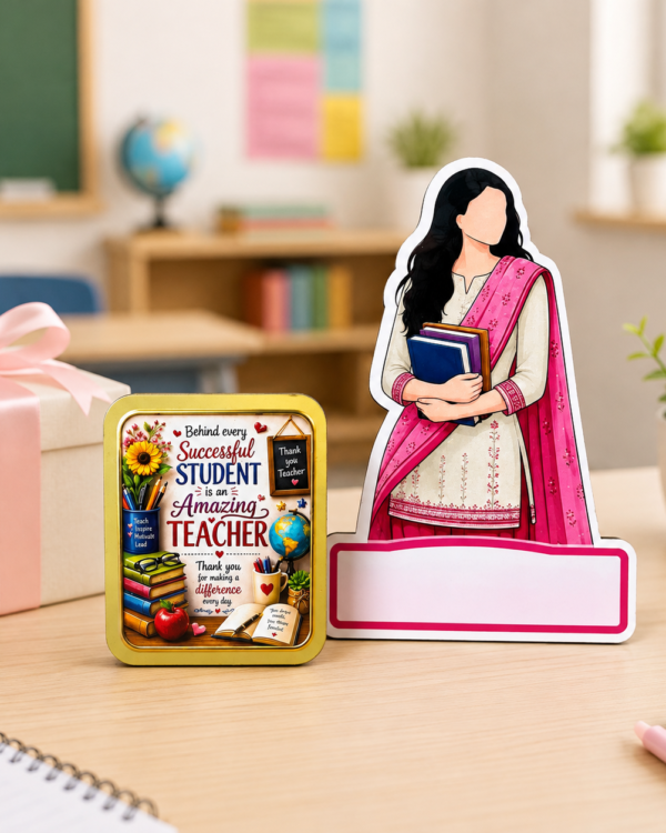 Teacher's Day Caricature Standee with Fridge Magnet-2