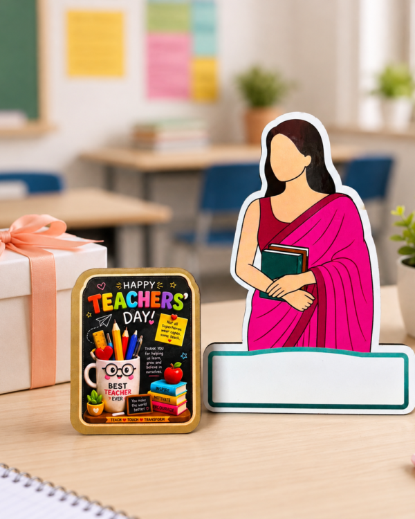 Teacher's Day Caricature Standee with Fridge Magnet-1
