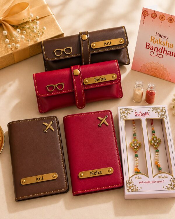 Personalized Leather Gift Set for Bhaiya Bhabhi