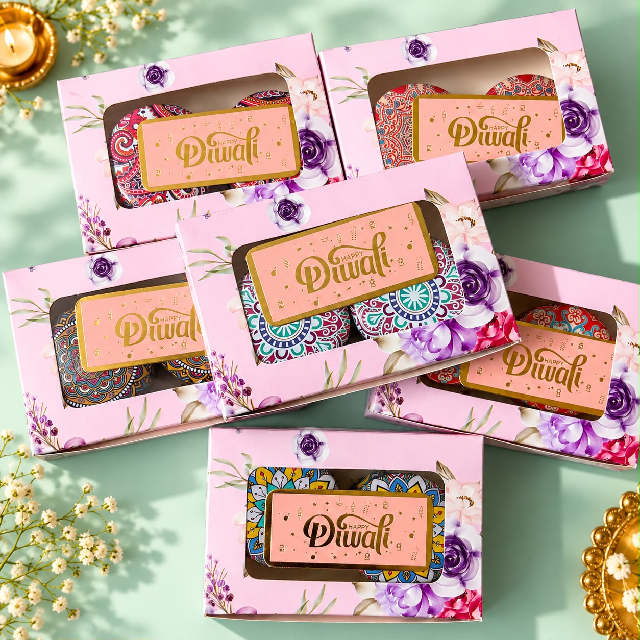 Happy Diwali Gift Hamper with Scented Candles - Image 2