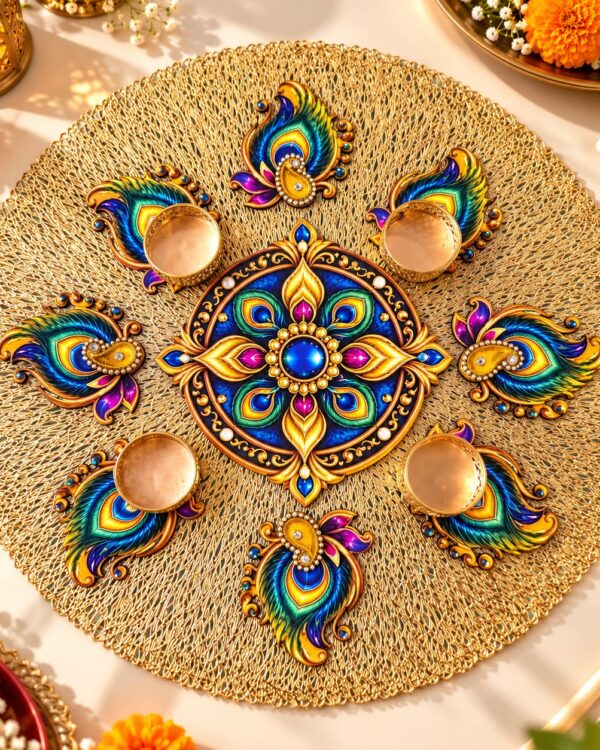 NOOR - Reusable MDF Rangoli Set