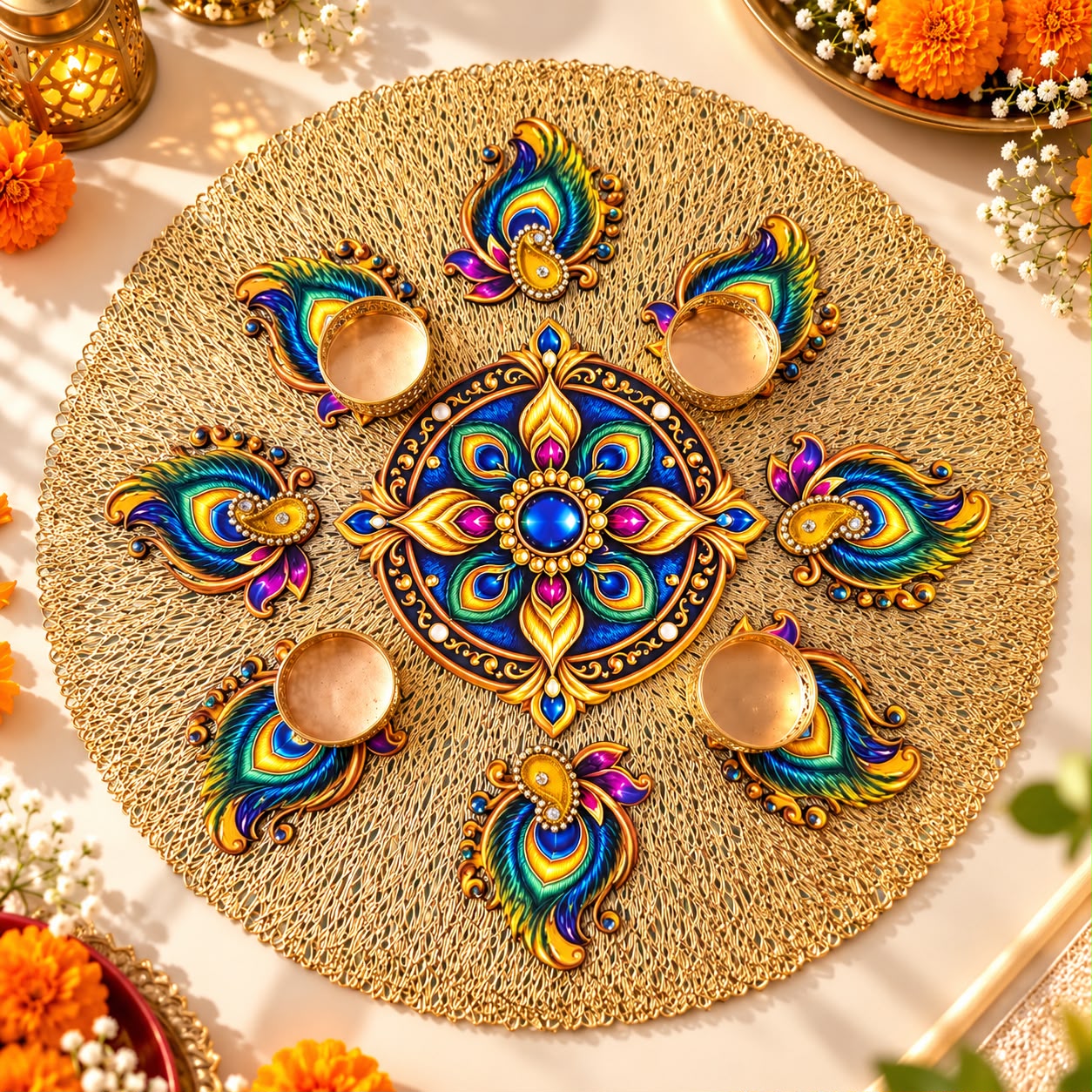 NOOR - Reusable MDF Rangoli Set