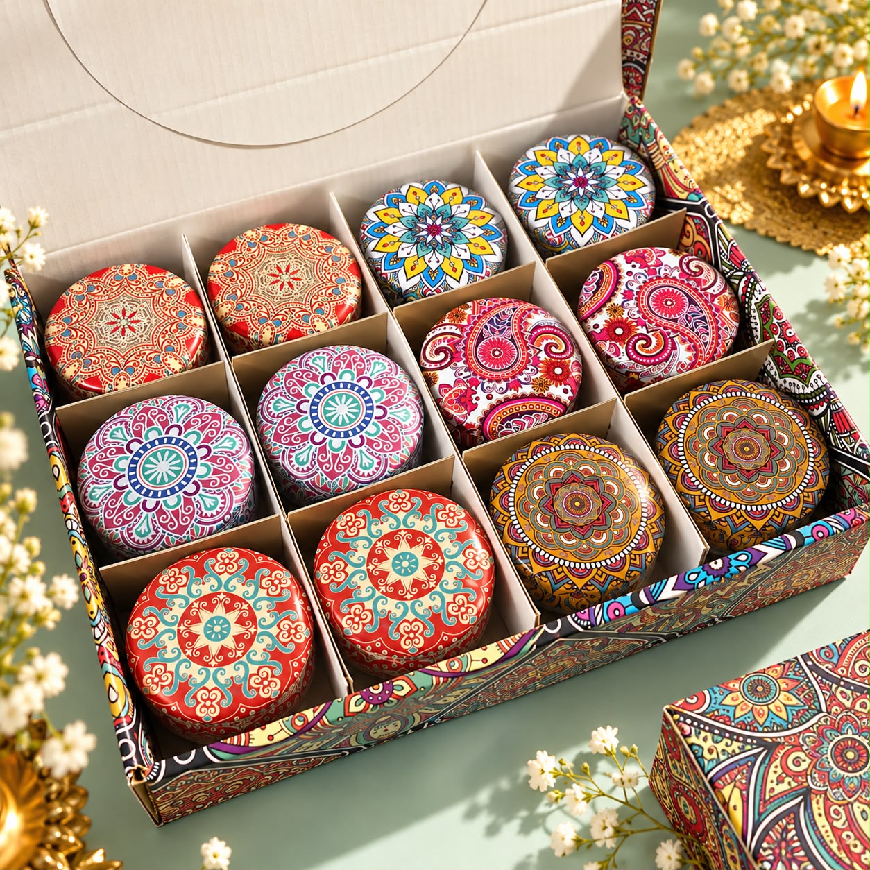 Happy Diwali Gift Hamper with Scented Candles - Image 4